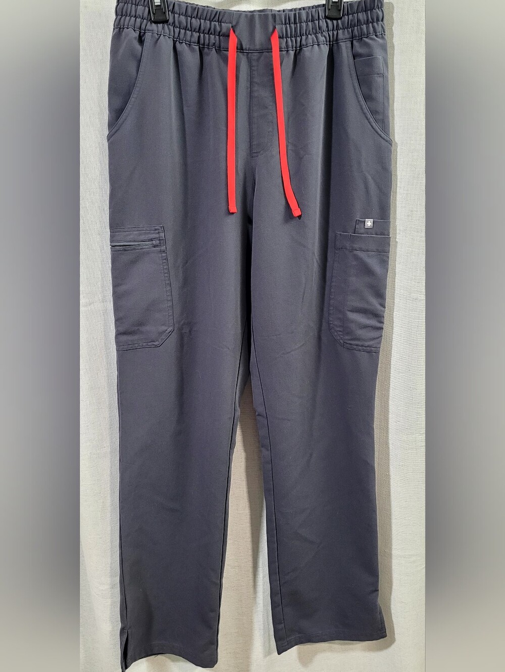 RARE FIGS Charcoal Grey Kade Cargo Scrub Pants - Large Tall Limited Ed Red Cord